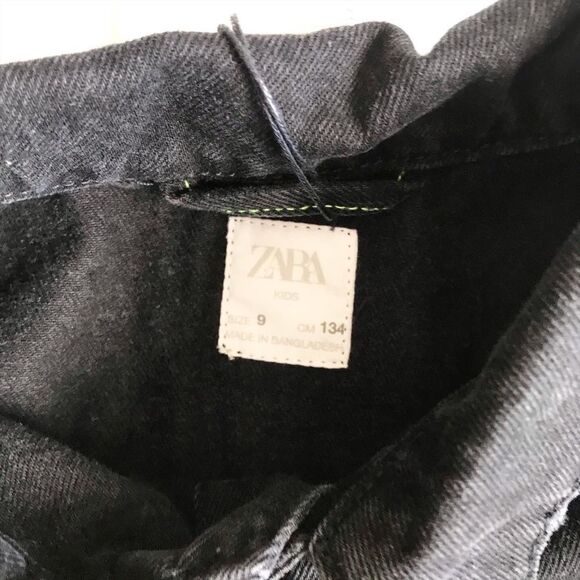 Zara kids NWT black distressed jean jacket 9Y - Picture 5 of 6